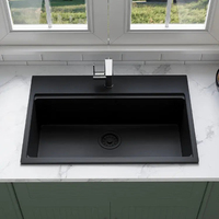 Évier simple en quartz composite blanc de 31 pouces pour projets de cuisine OEM ODM