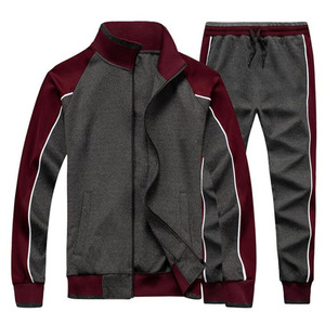 Conjunto Deportivo Masculino de Marca, Estilo Casual para Otoño, Chaqueta Deportiva con Capucha y Pantalones, Diseño de Contraste de Color con Cremallera - Product Image 2