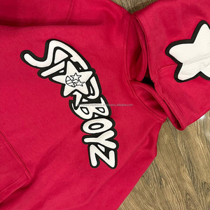 Sweat à capuche en coton polaire de haute qualité pour femmes, sweat-shirt avec impression bouffante, style surdimensionné avec poches - Product Image 5