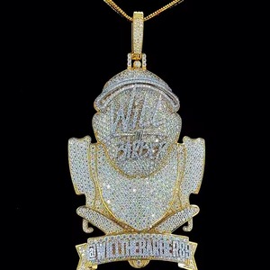 Export Quality Hip Hop VVS Moissanite Round Cut Diamond Pendant Ice Out <b>Jewelry</b> Pendants <b>Charm</b> for Men Available at Best Price - Product Image 2