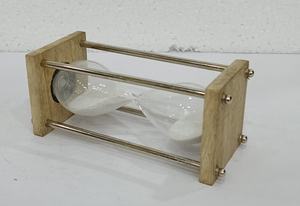 Modern Wood Base <b>Sand</b> Timer Clock Set of 2 Kitchen School Hourglass for Office & Home <b>Decor</b> Glass Material - Product Image 5