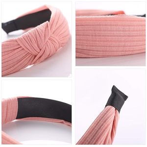 Fasce per Capelli Annodate alla Moda per Donne e Ragazze, <span class=keywords><strong>Turbante</strong></span> Largo Semplice, Fasce per Capelli con Nodo Incrociato in Colori Uniti - Product Image 3
