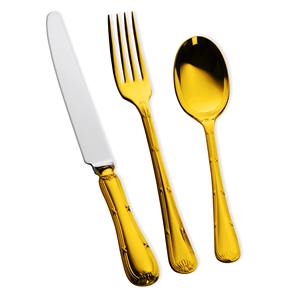 Cubiertos de metal de acero inoxidable, cubiertos de gran calidad, vajilla hecha a mano, juego de cubiertos con acabado chapado en oro - Product Image 5