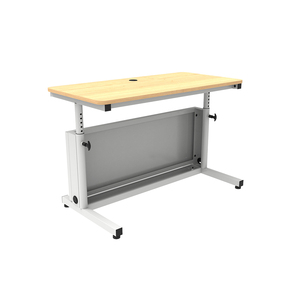 VersaDesk Deluxe Contemporáneo Altura Ajustable Marco Blanco Escritorio de pie Extensible Superficie de arce Convertible Oficina Plegable - Product Image 3