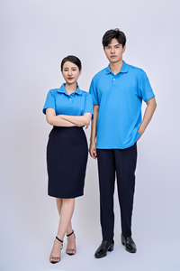 เสื้อเชิ้ตลำลองแขนสั้นผู้ชายแบรนด์ FMF ของเวียดนาม | ผ้าฝ้ายถัก TC 60% 40% โพลีเอสเตอร์โลโก้ด้านหน้าสีฟ้าท้องฟ้า - Product Image 3