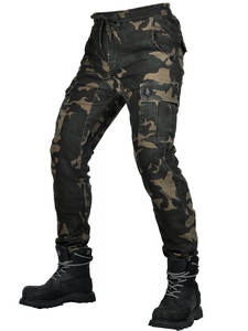 Jeans de motard slim fit camouflage personnalisés avec protections CE, ignifuges, % coton, panneau élastique, confort - Product Image 2