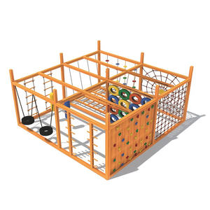 Cadre en bois de sport Aire de jeux pour enfants Escalade Guerrier Ninja Ensemble d'obstacles en bois Jardin Cour Équipement pour enfants - Product Image 5