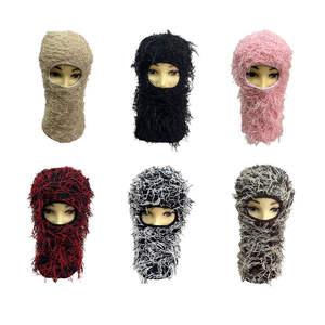 Pasamontañas de diseño de tendencia 2024 tejido 1 Agujero Jacquard Ski Face Msk lana tejido pasamontañas de cara completa esquí personalizado Msk - Product Image 6