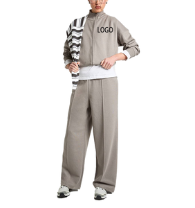 Conjunto Deportivo de 2 Piezas para Mujer Ecoach Garment, Chaqueta Holgada con Cremallera Antibacteriana de Poliéster y Pantalones Anchos de Cintura Alta, Ropa Deportiva - Product Image 1