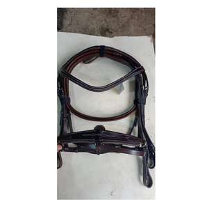 Bride à mors en cuir Demi-muserolle Confortable Durable et Parfait pour l'entraînement à l'équitation - Product Image 1