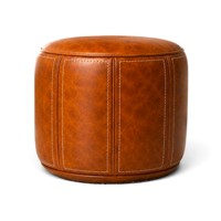 Pouf marocain pliable en cuir véritable fait main, ottoman moderne, repose-pieds, coussin rond, siège, vente en gros OEM