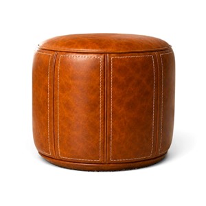Pouf marocain pliable en cuir, fait main, ottoman moderne, repose-pieds, coussin rond pour salon, décoration intérieure - Product Image 1