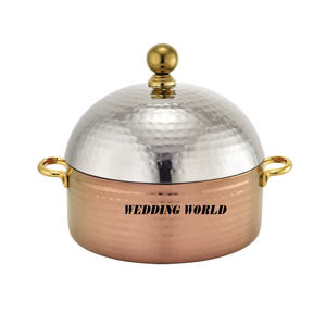 Vajilla de mesa, olla caliente de Metal y Ratán, cazuela de diseñador de forma redonda, calentador de alimentos de Metal elegante de calidad Superior - Product Image 3