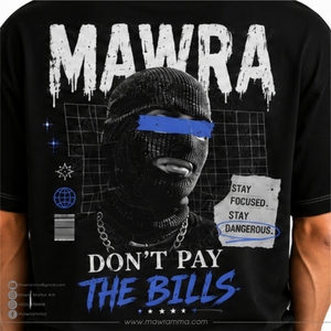 เสื้อยืดโอเวอร์ไซส์สีดำสำหรับผู้ชาย แบรนด์ Mawra แขนสั้น ผ้าฝ้ายเจอร์ซีย์ 100% พิมพ์ลายหยดน้ำด้านหน้า ดีไซน์สตรีทแวร์ คอกลม แห้งเร็ว - Product Image 4