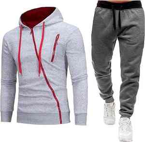 Conjunto de chándal liso con capucha de algodón informal al por mayor, sudaderas con capucha unisex, chándal con logotipo personalizado para hombre - Product Image 4