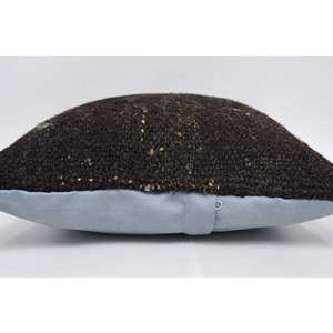 Black Wool Kantha <b>Patchwork</b> Pillow 14x14 Inch Rustic Square Throw Pillow Vintage Embroidered Print Portable for <b>Bedding</b> Floor - Product Image 5