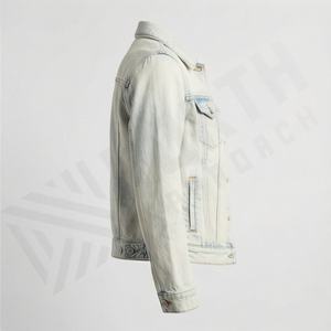 แจ็คเก็ตยีนส์ ออกแบบโลโก้ของคุณเอง แจ็คเก็ตยีนส์กันลม ปกพับลง แฟชั่นทันสมัย เสื้อโค้ทคุณภาพสูง เสื้อผ้าสตรีทแวร์ - Product Image 3