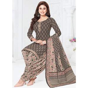 Conjunto de Material de vestido estampado elegante, tela suave estirable sin arrugas, parte superior inferior Dupatta para una fiesta diaria cómoda y festiva - Product Image 1