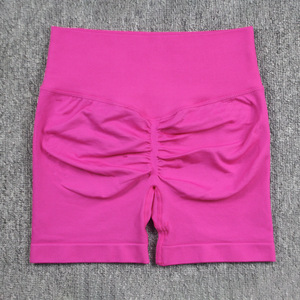 Pantalones cortos sin costuras con logotipo personalizado para mujer, pantalones cortos ajustados de cintura alta de secado rápido, transpirables, sólidos, para yoga y fitness - Product Image 3