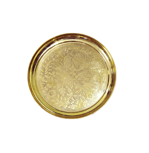 Serving <b>Tray</b> Custom Style Brass With Gold Plated Serving <b>Trays</b> New Design for Serving <b>Dinner</b> Type - Product Image 4