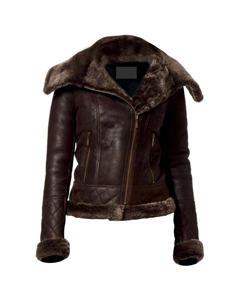 Wholesale OEM Service Men's Winter <b>Leather</b> <b>Jacket</b> Casual Style Fur Shearling Stand Collar Windproof Breathable Professional - Product Image 1