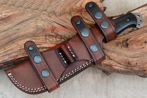 Gaine de couteau en cuir de vachette véritable professionnelle Durable 2L étui tactique d'aventure en plein air pour la course décontractée capacité 5L - Product Image 3
