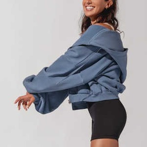 เสื้อฮู้ดคอเต่าซิปหน้าสำหรับผู้หญิง คุณภาพสูง ปักลาย 3 มิติด้านหน้า ผ้าฝ้าย 100% สำหรับฤดูใบไม้ร่วง/ฤดูหนาว รับสั่งทำพิเศษ - Product Image 5