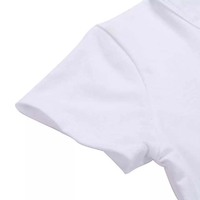 Camiseta Casual Blanca de Cuello Redondo y Manga Corta para Mujer, con Logotipo Personalizado, Bordado, Algodón y Poliéster, Ropa de Verano
