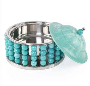 Azul acabado Metal Hotpot resina acabado hecho a mano diseñador cazuela Hotel suministros venta al por mayor Metal calentador de alimentos - Product Image 6