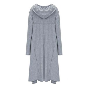 Sweat à capuche long surdimensionné pour femmes, 300 GSM, en molleton français, épaules tombantes, sweat à capuche tendance de rue, fabrication de logo personnalisé - Product Image 3