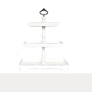 Plateau de service en bois durable à 3 niveaux grand support à plusieurs niveaux pour comptoir de cuisine ferme décor de vacances présentoir à cupcakes détachable - Product Image 6