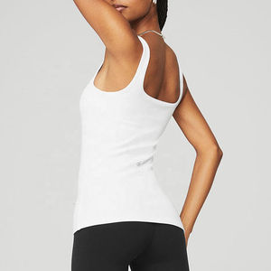 Transpirable para correr de verano, venta al por mayor, ropa deportiva para mujer, camisetas sin mangas de algodón con estampado de logotipo personalizado para mujer - Product Image 3