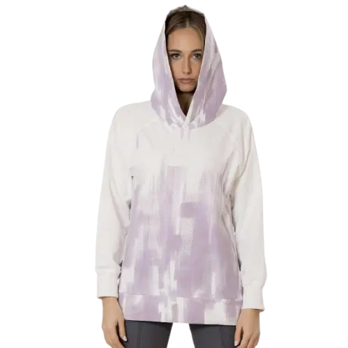 Made in Italy Top Quality Hooded White and Purple Fancy Sweatshirt for woman dress for every occasion