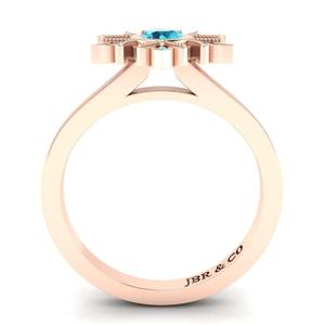 Nueva llegada redondo azul Topacio Roes chapado en oro 925 anillo de compromiso de plata para mujer joyería fina de lujo a precio de fabricante - Product Image 5