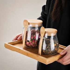 <span class=keywords><strong>Barattoli</strong></span> <span class=keywords><strong>in</strong></span> <span class=keywords><strong>Vetro</strong></span> Borosilicato per Spezie con Coperchi <span class=keywords><strong>in</strong></span> Bambù, Contenitori Ermetici a Bocca Larga per Cucina, Ideali per Spezie e Tè - Product Image 5