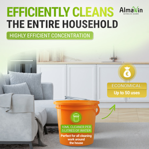 AlmaWin Custom 1 Perfect Household <b>Cleaner</b> 500ml Liquid All-Purpose Lemon Scent Vegan Concentrate Organic Detergent 80% - Product Image 2