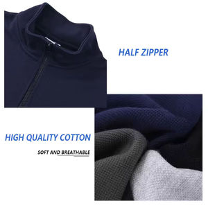 Sweat-shirt unisexe en coton oversize à col roulé avec fermeture éclair quart de tour Shinesia OEM pour le golf, en vente - Product Image 5