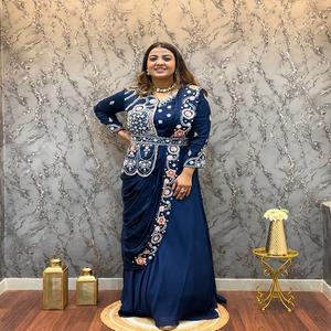 Exclusivo Vestido de Gala Lehenga Choli con Bordado Rangoli Pesado de Diseñador, Hecho en India, Completamente Cosido, para Mujer, para Ocasiones Especiales - Product Image 1