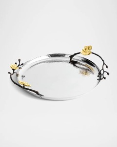 ถาดกลมลายกล้วยไม้สีทอง - Product Image 3