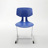 Chaise d'école en plastique avec cadre métallique, dossier solide, hauteur réglable, pieds sabre, finition moderne thermolaquée, empilable, pour enfants