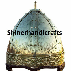 Casque conique médiéval tardif de fabrication indienne / Casque viking entièrement portable en laiton, cadeau de Noël - Product Image 2