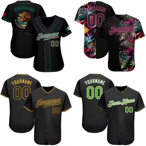 Camisetas de béisbol personalizadas para hombre al por mayor, ropa deportiva transpirable de secado rápido, diseño en blanco y negro, precio barato para uso en softball - Product Image 1