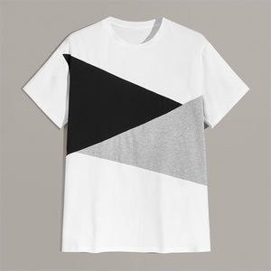 Camiseta personalizada de color de bloque para hombre, ropa de verano, material de algodón de cuello redondo de gran tamaño liso, camisetas de manga corta de secado rápido para hombre 2024 - Product Image 6