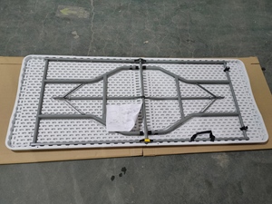 Bán buôn 6ft hình chữ nhật dài thổi đúc ăn uống ngoài trời nhựa cầm tay sự kiện trắng gấp bảng - Product Image 4