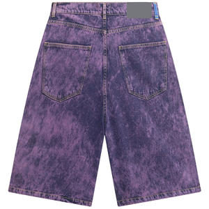 Pantalones Cortos Deportivos Personalizados de Felpa Francesa para Hombre, 100% Algodón Grueso, Estilo Urbano Vintage, Lavado Ácido Decolorado al Sol, Estilo Urbano - Product Image 2