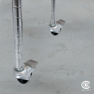 Steel Polypropylene 2 Inch Dia <b>Caster</b> <b>Wheel</b> with Brake 3/8 Threaded Zinc Finished Dual Ball Bearings - Product Image 5