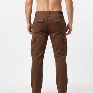 Pantalones Cargo de Lona de Cintura Alta para Hombre - Corte Holgado, Estilo Casual Urbano, con Función Antiestática - Product Image 2