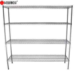 Heavy Duty 5 Tier Lưu Trữ Nhà Hàng Nhà Bếp Giá Kim Loại Kệ <span class=keywords><strong>Chrome</strong></span> Dây Kệ Đơn Vị - Product Image 5