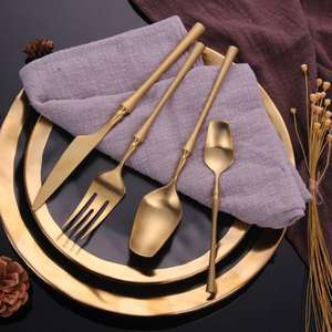Durable Eco-Friendly Stainless Steel Dishwasher Safe Flatware <b>Set</b> with <b>Knives</b> <b>Forks</b> <b>Spoons</b> Serving Utensils and Dessert Cutlery - Product Image 4