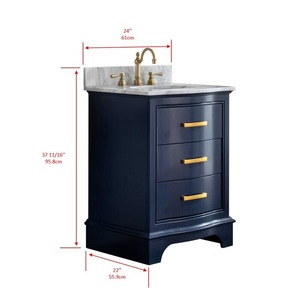 Unidad de baño de fregadero individual independiente blanca con tablero HDMR laminado pequeño moderno europeo con lavabo de cerámica - Product Image 6